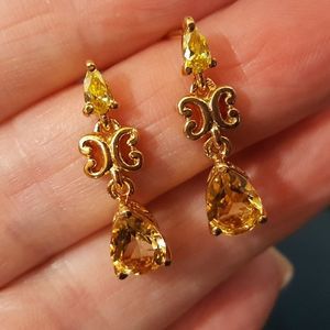Vintage Style Brazilian Citrine Earrings
